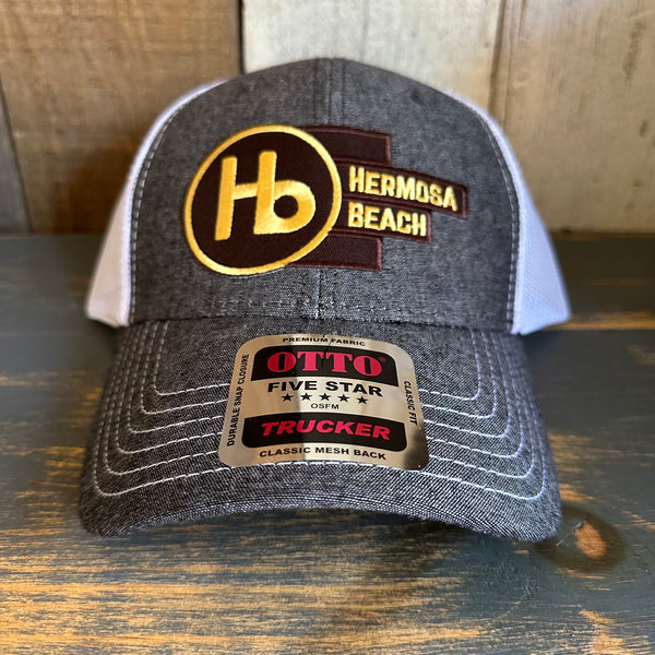 Hermosa Beach THE NEW STYLE 6 Panel Low Profile Mesh Back Trucker Hat - Faded Black/White