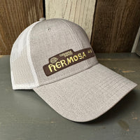 Hermosa Beach HERMOSA AVE 6 Panel Low Profile Mesh Back Trucker Hat - Heather Grey/White