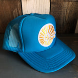 Hermosa Beach CLASSIC LOGO High Crown Trucker Hat - Turquoise Blue