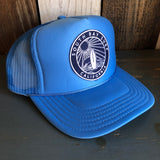 Hermosa Beach SOUTH BAY SURF (Navy Patch) High Crown Trucker Hat - Col. Blue