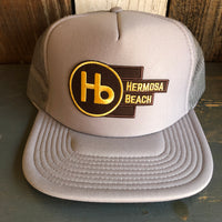 Hermosa Beach THE NEW STYLE Trucker Hat - Grey (Flat Brim)