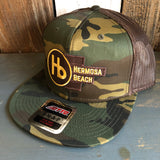 Hermosa Beach THE NEW STYLE Camouflage 6 Panel Mid Profile Mesh Back Snapback Trucker Hat - Dark Green/Brown/Dark Brown
