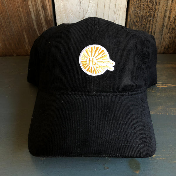 Hermosa Beach CLASSIC LOGO MINI 6 Panel Low Profile Corduroy Baseball Cap - Black