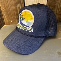 Hermosa Beach FIESTA 5 panel Denim Mesh Back Cap - Navy
