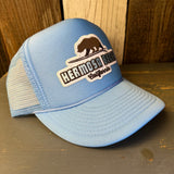 Hermosa Beach SURFING GRIZZLY BEAR High Crown Summer Foam Front/Mesh Back - Columbia Blue