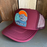 Hermosa Beach TUBULAR High Crown Trucker Hat - Burgundy Maroon