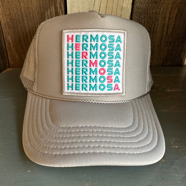 Hermosa Beach OCENA DRIVE High Crown Trucker Hat - Grey (Curved Brim)