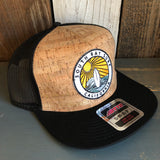 Hermosa Beach SOUTH BAY SURF (Multi Colored Patch) Premium Cork Trucker Hat - (Black/Cork)