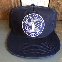 Hermosa Beach SOUTH BAY SURF (Navy Colored Patch) - 5 Panel Low Profile Style Dad Hat - Navy