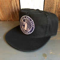 Hermosa Beach SOUTH BAY SURF (Navy Patch) 5 Panel Low Profile Style Dad Hat - Black