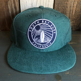 SOUTH BAY SURF (Navy Patch) - 6 Panel Mid Profile Baseball Cap - Dark Green