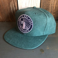 SOUTH BAY SURF (Navy Patch) - 6 Panel Mid Profile Baseball Cap - Dark Green