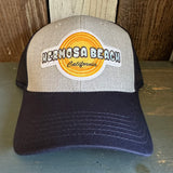 Hermosa Beach HIGH HEAT 6 Panel Low Profile Mesh Back Trucker Hat - Navy/Heather Grey
