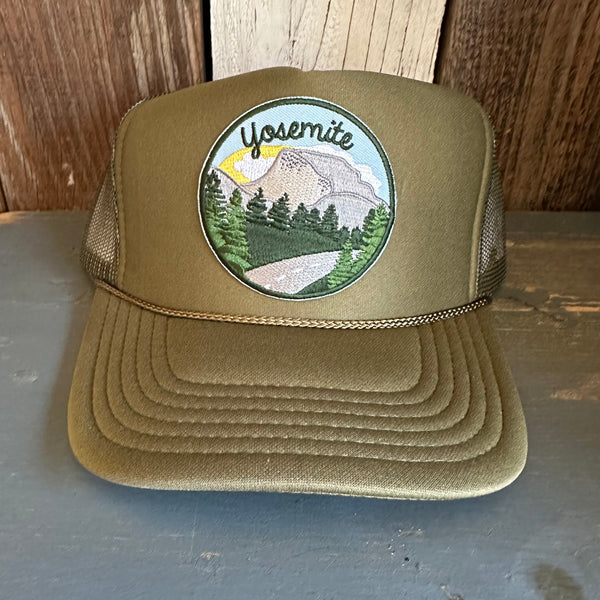YOSEMITE NATIONAL PARK High Crown Trucker Hat - Olive – Wicked+
