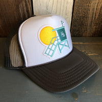Hermosa Beach LIFEGUARD TOWER Trucker Hat - Charcoal Grey/White/Charcoal Grey