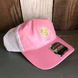 Hermosa Beach CLASSIC MINI LOGO 6 Panel Low Profile "OTTO COMFY FIT" Mesh Back Trucker Hat - Pink/Pink/White