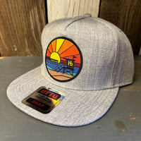 Hermosa Beach OBLIGATORY SUNSET Premium 5-Panel Mid Profile Snapback Hat - Grey