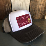 Hermosa Beach WELCOME SIGN Trucker Hat - Charcoal Grey/White/Charcoal Grey