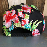 Hermosa Beach RETRO SUNSET Hawaiian Pattern 6 Panel Mid Profile Snapback Hat - A ‘o ia (Flat Brim)