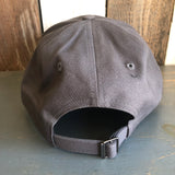 Hermosa Beach SURFING GRIZZLY BEAR - 6 Panel Low Profile Baseball Cap Adjustable Lightweight Metal Buckle - Charcoal Grey