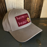 Hermosa Beach WELCOME SIGN - 6 Panel Low Profile Baseball Cap Adjustable Lightweight Metal Buckle - Grey