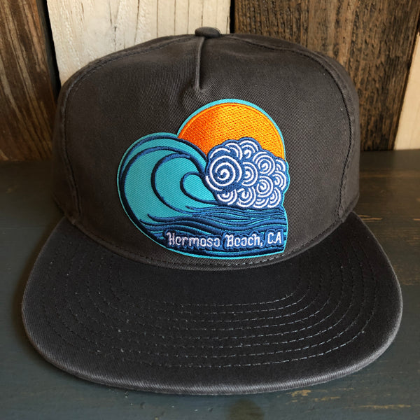 Hermosa Beach TUBULAR 5 Panel Low Profile Style Dad Hat - Charcoal Grey