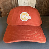 Hermosa Beach CLASSIC MINI LOGO 6 Panel Low Profile Style Dad Hat - Texas Orange