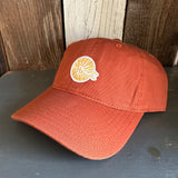 Hermosa Beach CLASSIC MINI LOGO 6 Panel Low Profile Style Dad Hat - Texas Orange