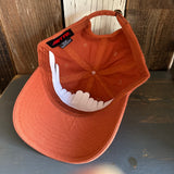 Hermosa Beach CLASSIC MINI LOGO 6 Panel Low Profile Style Dad Hat - Texas Orange