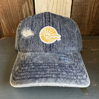 Hermosa Beach CLASSIC MINI LOGO 6 Panel Low Profile Style Dad Hat - Denim Navy