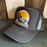 Hermosa Beach FIESTA High Crown Trucker Hat - Charcoal (Curved Brim)