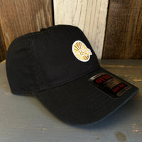 Hermosa Beach CLASSIC MINI LOGO 6 Panel Low Profile Style Dad Hat - Black