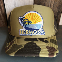 Hermosa Beach FIESTA Trucker Hat - CAMOUFLAGE Green/Light Loden/Green