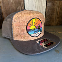 Hermosa Beach OBLIGATORY SUNSET Premium Cork Trucker Hat - (Grey/Cork)