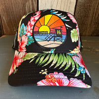 Hermosa Beach OBLIGATORY SUNSET Hawaiian Pattern 6 Panel Low Profile Baseball Cap - A ‘o ia (Curved Brim)