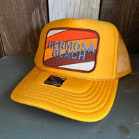 Hermosa Beach GOLF CARTS & YOGA PANTS High Crown Trucker Hat - Gold