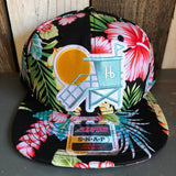 Hermosa Beach LIFEGUARD TOWER Hawaiian Pattern 6 Panel Mid Profile Snapback Hat - A ‘o ia (Flat Brim)