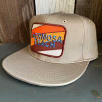 Hermosa Beach GOLF CARTS & YOGA PANTS :: "FLEX" 6 Panel Mid Profile Flat Visor Baseball Cap - Khaki