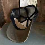 Hermosa Beach SUNBEAMS - 6 Panel Structured Poly/Cotton Front Mesh Back Trucker Hat - Black/Loden Green