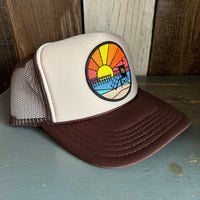 Hermosa Beach OBLIGATORY SUNSET Trucker Hat - Brown/Tan/Brown