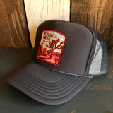 JOSHUA TREE NATIONAL PARK High Crown Trucker Hat - Charcoal (Curved Brim)