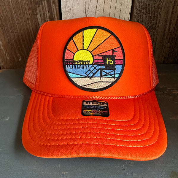 Hermosa Beach OBLIGATORY SUNSET Trucker Hat - Orange