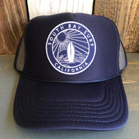SOUTH BAY SURF (Navy Colored Patch) High Crown Trucker Hat - Navy