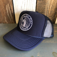 SOUTH BAY SURF (Navy Colored Patch) High Crown Trucker Hat - Navy