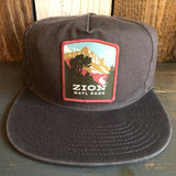 ZION NATIONAL PARK - 5 Panel Low Profile Style Dad Hat - Charcoal Grey