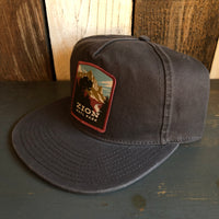 ZION NATIONAL PARK - 5 Panel Low Profile Style Dad Hat - Charcoal Grey