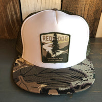 REDWOOD NATIONAL & STATE PARKS Trucker Hat - CAMOUFLAGE Khaki/Brown/Light Olive Green/White