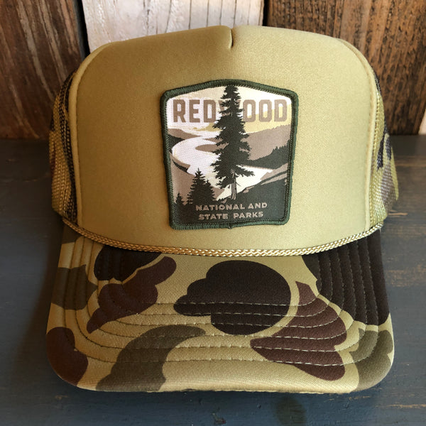 REDWOOD NATIONAL & STATE PARKS Trucker Hat - CAMOUFLAGE Green/Light Loden/Green