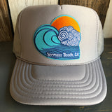 Hermosa Beach TUBULAR High Crown Trucker Hat - Grey (Curved Brim)