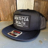 Hermosa Beach ROPER Trucker Hat - Black (Flat Brim)
